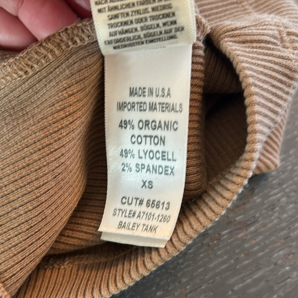 Agolde Bailey Ribbed Tank Top in Mouse Brown - Picture 6 of 12